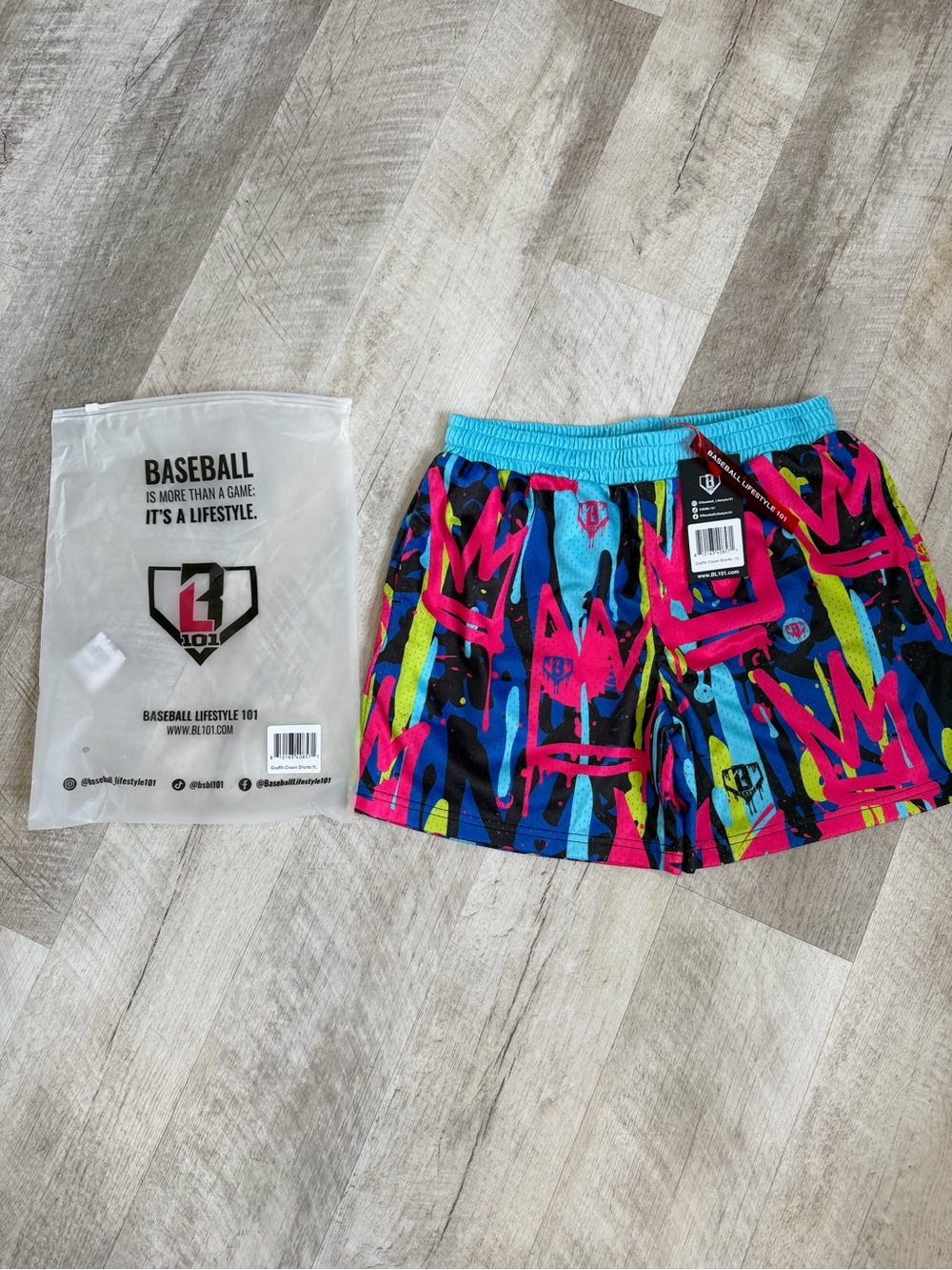 Baseball Lifestyle 101 Boys Multicolor Graphic Athletic Shorts
